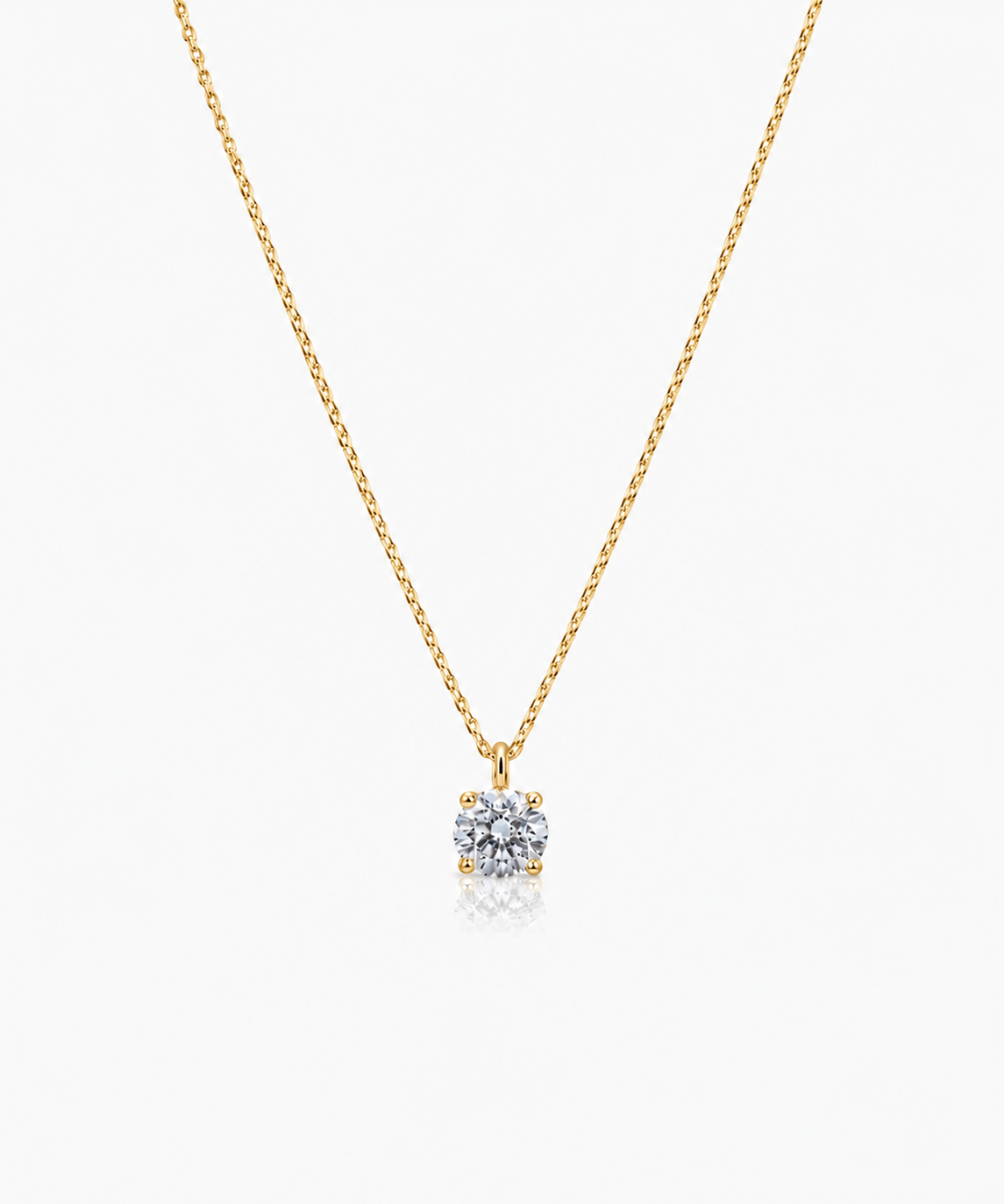 Orvielle Diamond Solitaire Necklace - 14K Yellow Gold Lab Grown Diamond