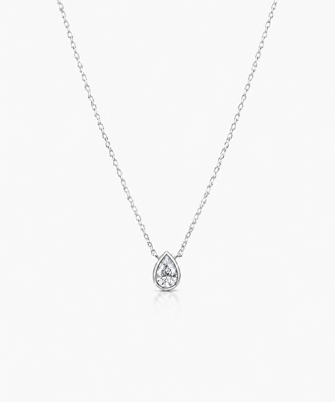 Lumi Pear Diamond Necklace - 14K White Gold Lab Grown Diamond