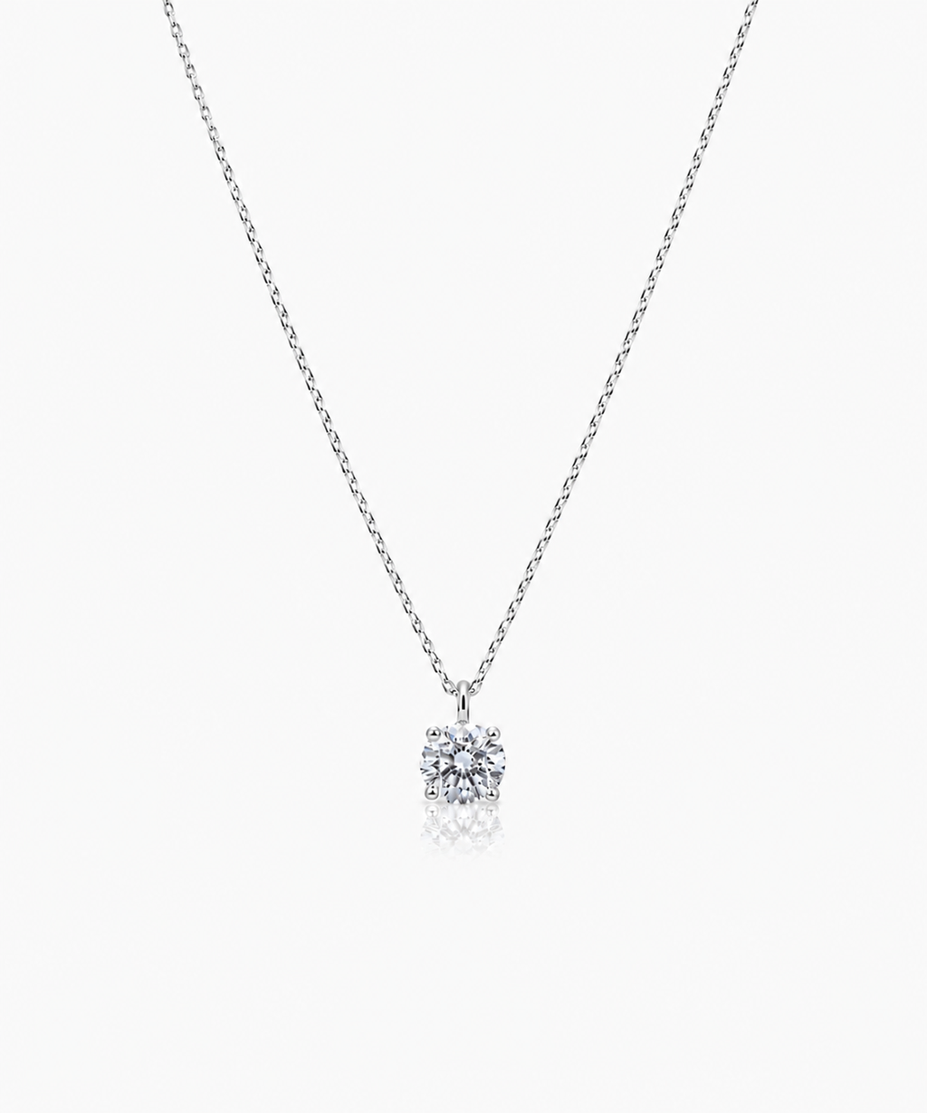 Orvielle Diamond Solitaire Necklace - 14K White Gold Lab Grown Diamond