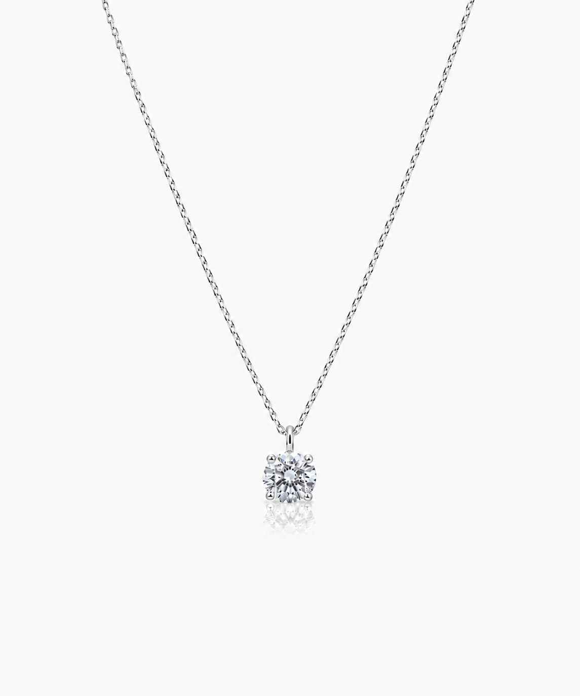 Orvielle Diamond Solitaire Necklace - 14K White Gold Lab Grown Diamond