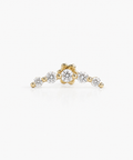 Diamond Curve Stud - 14K Yellow Gold Natural Diamond