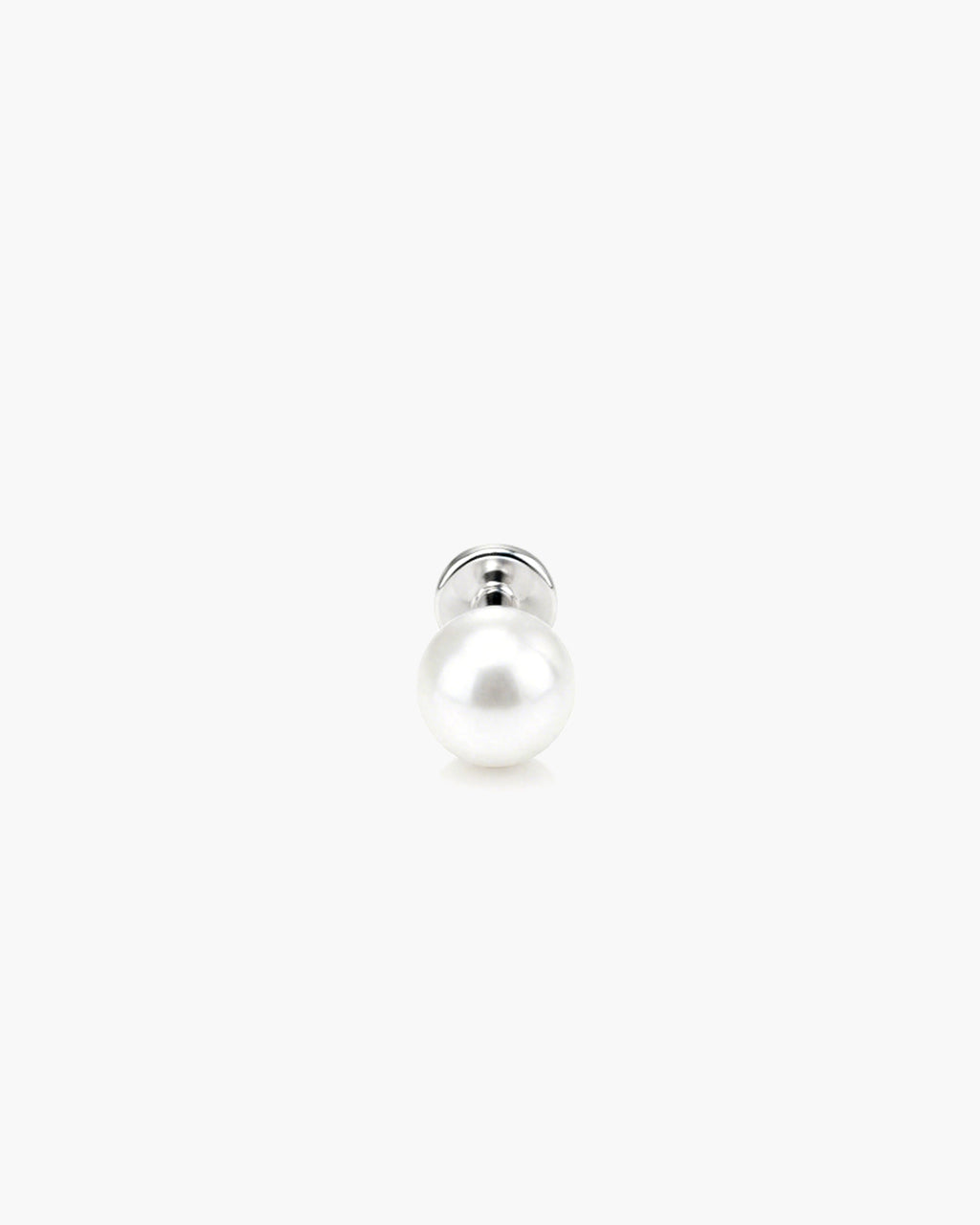 Pearl Stud Single - Titanium Freshwater Pearl