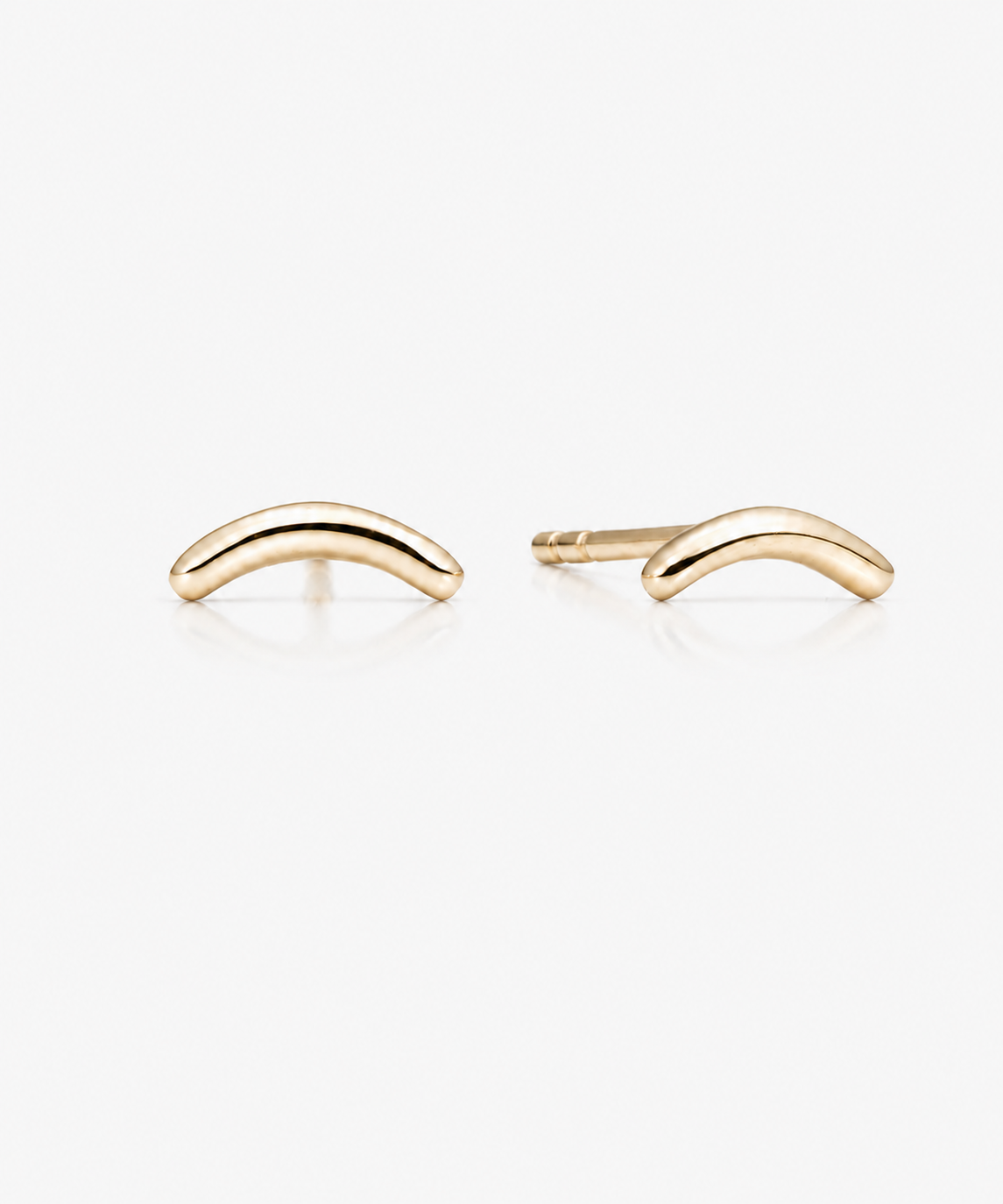 Tiny Smile Studs - 14 Yellow Gold 