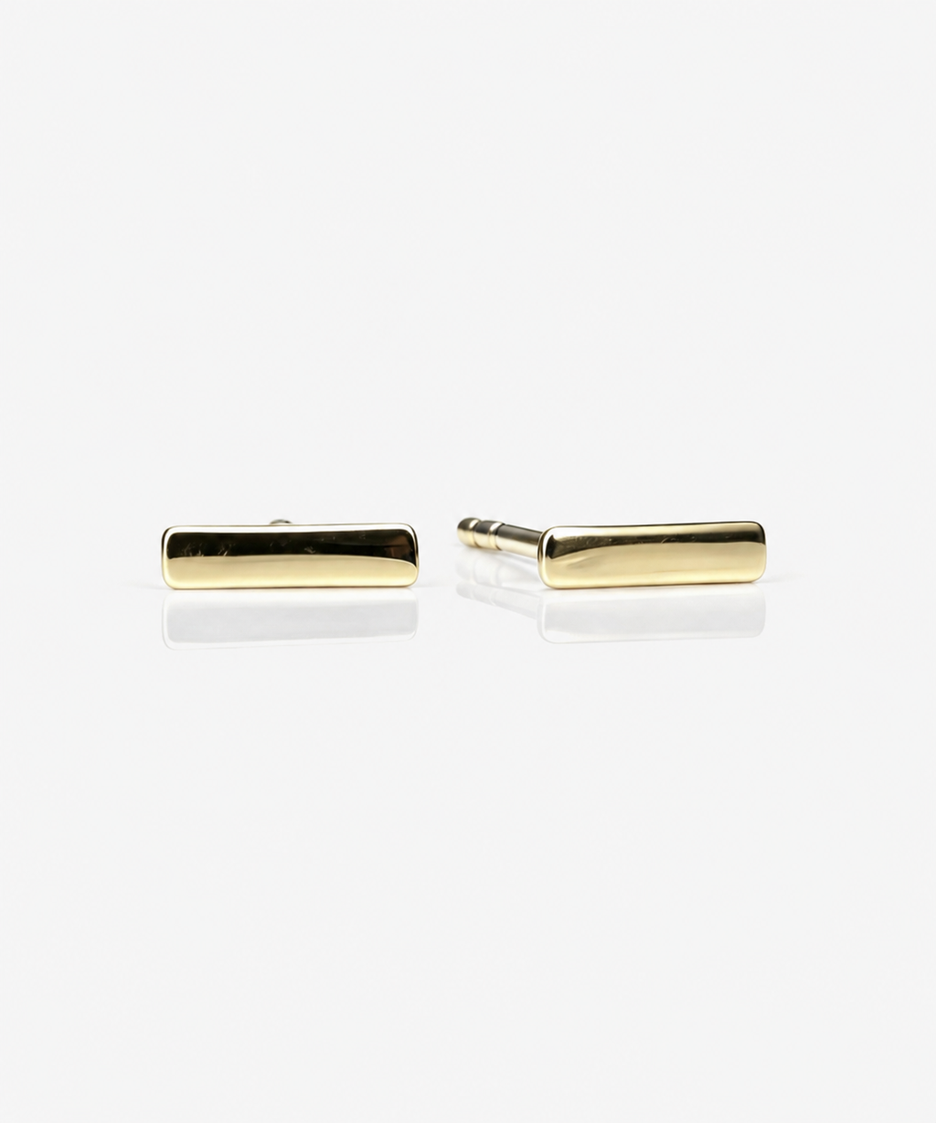 Luna Bar Stud - 14K Yellow Gold