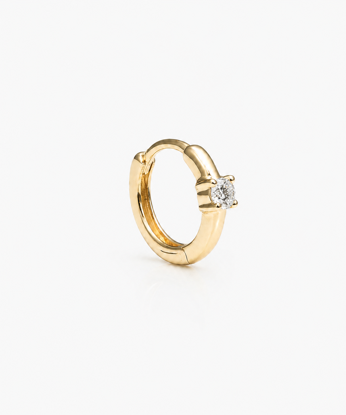 Diamond Dot Hoop Mini - 14K Yellow Gold Lab Grown Diamond