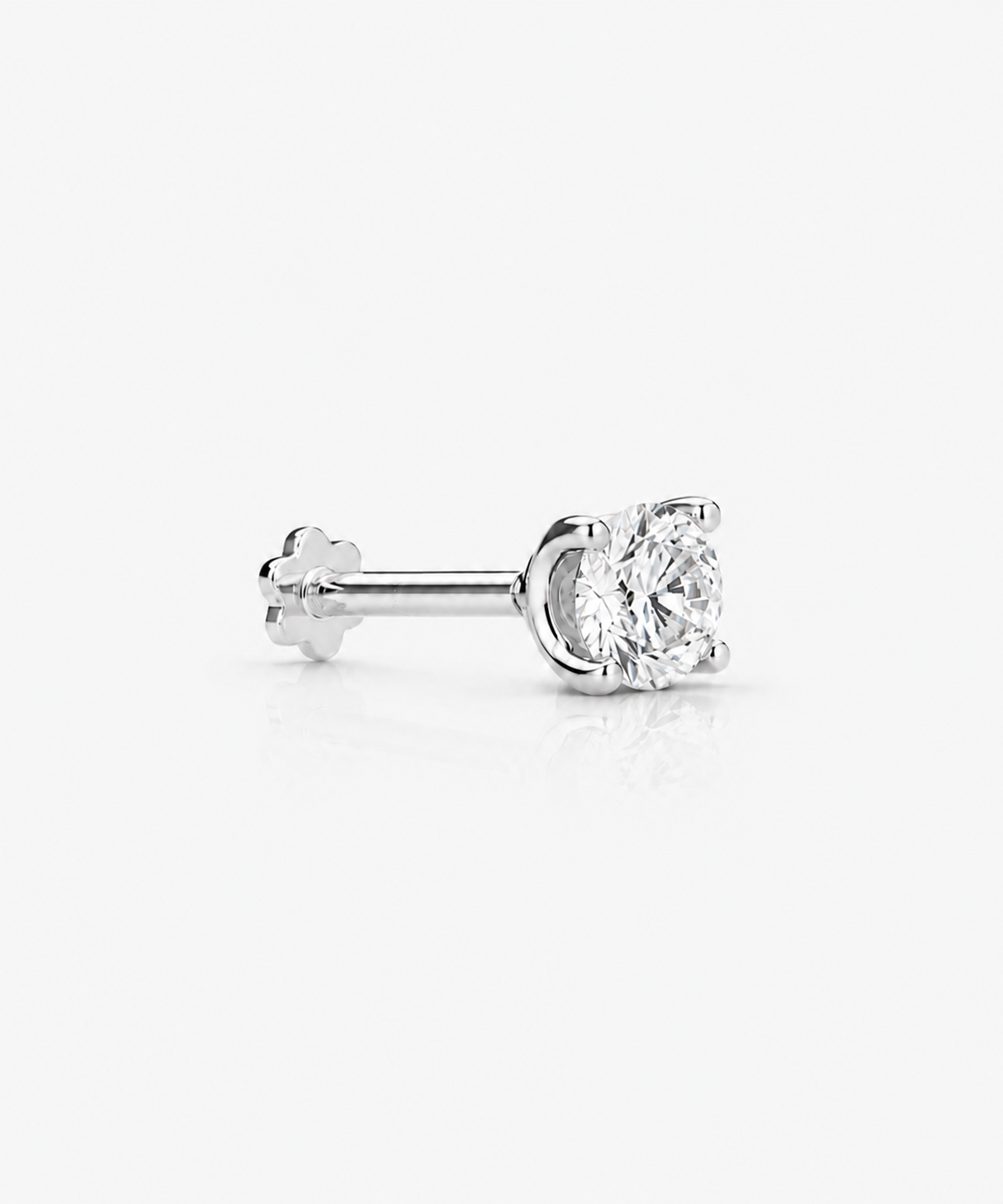 Classic Diamond Studs 1.5 - 14K White Gold Lab Grown Diamond Side Profile