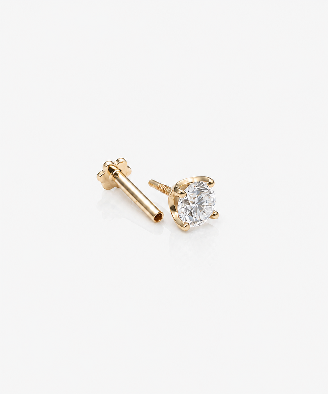 Classic Diamond Studs 1.5 - 14K Yellow Gold Lab Grown Diamond Split Profile
