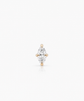Marquise Diamond Stud Single - 14K Yellow Gold Lab Grown Marquise Diamond