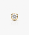 Diamond Basel Stud 3.8mm Single - 14K Yellow Gold Lab Grown Diamond
