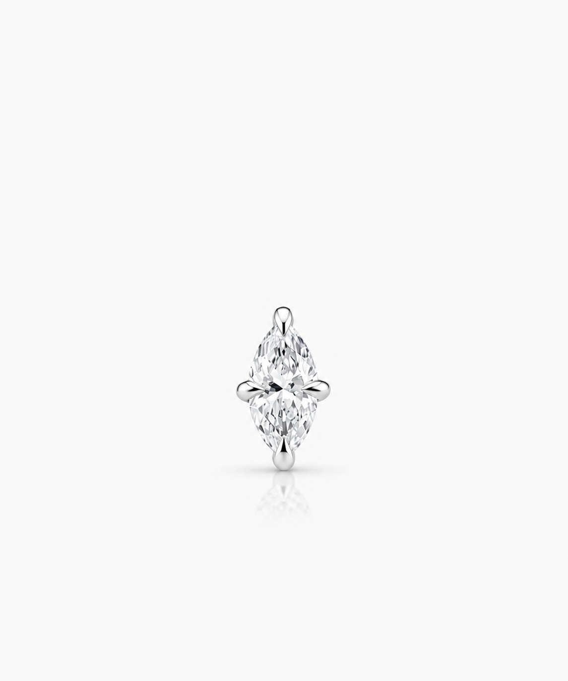Marquise Diamond Stud - 14K White Gold Lab Grown Marquise Diamond