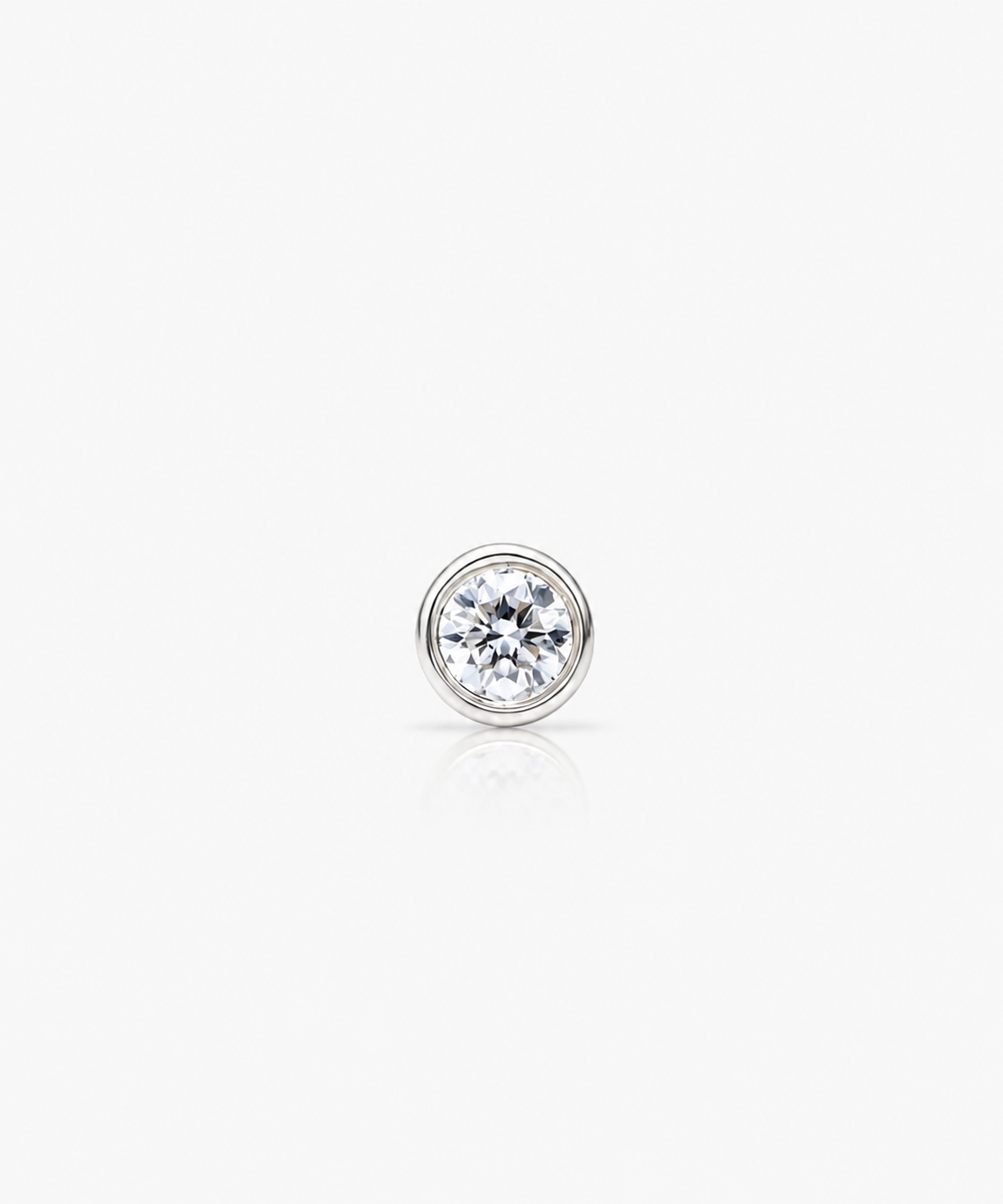 Diamond Basel Stud 3mm Single - 14K White Gold Lab Grown Diamond