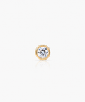 Diamond Basel Stud 3mm Single - 14K Yellow Gold Lab Grown Diamond