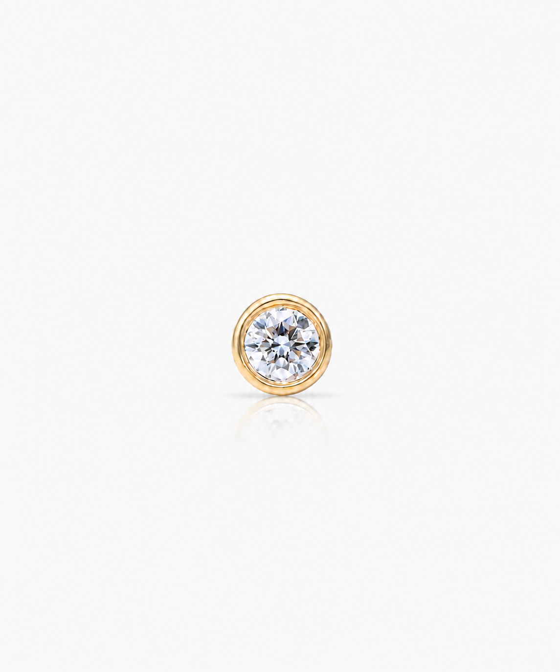 Diamond Basel Stud 3mm Single - 14K Yellow Gold Lab Grown Diamond