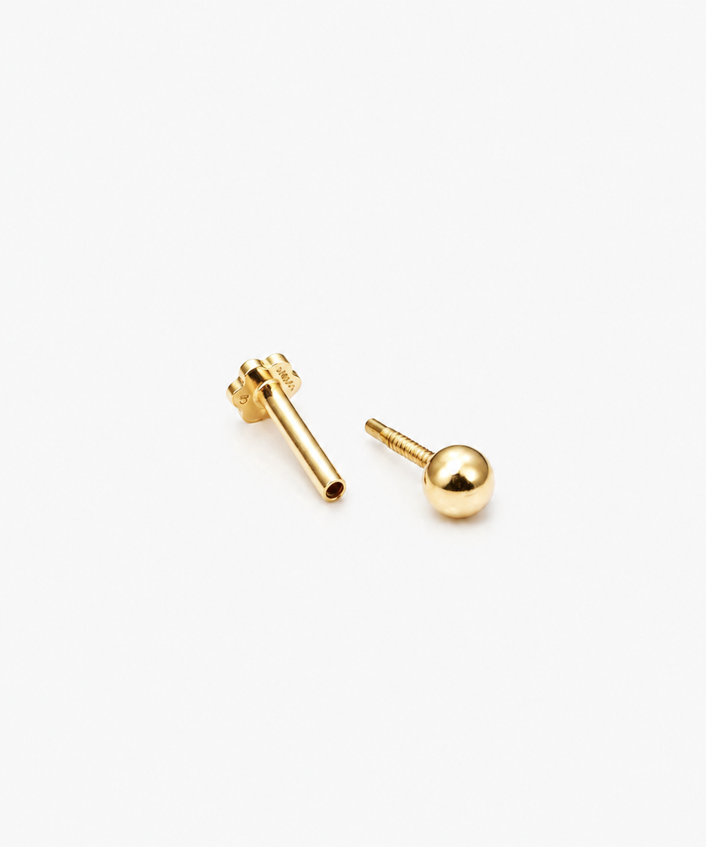 Lollipop Stud - 14K Yellow Gold Split Profile