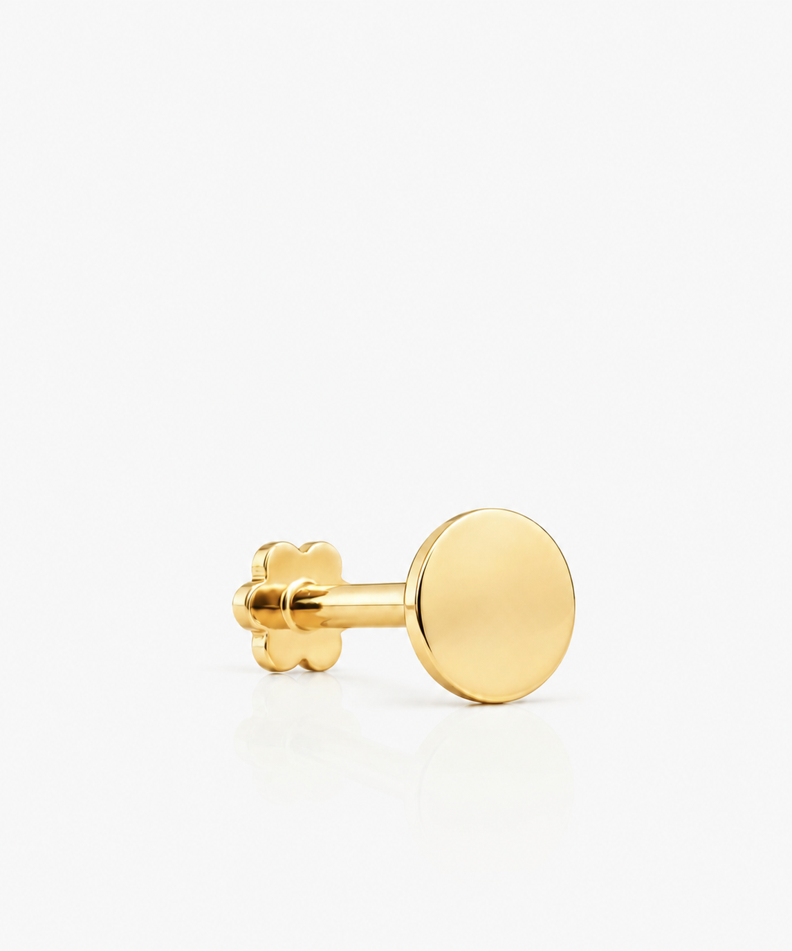 Disc Stud Single - 14K Yellow Gold