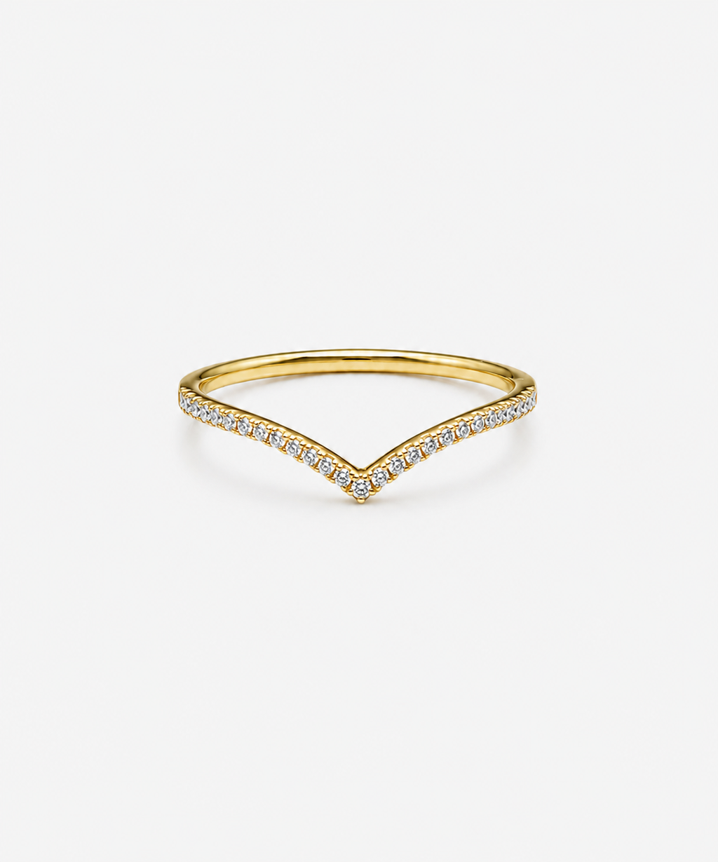 Contour Pavé Diamond Ring - 14K Yellow Gold Natural Diamond