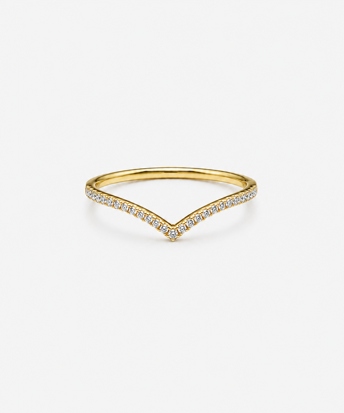 Contour Pavé Diamond Ring - 14K Yellow Gold Natural Diamond