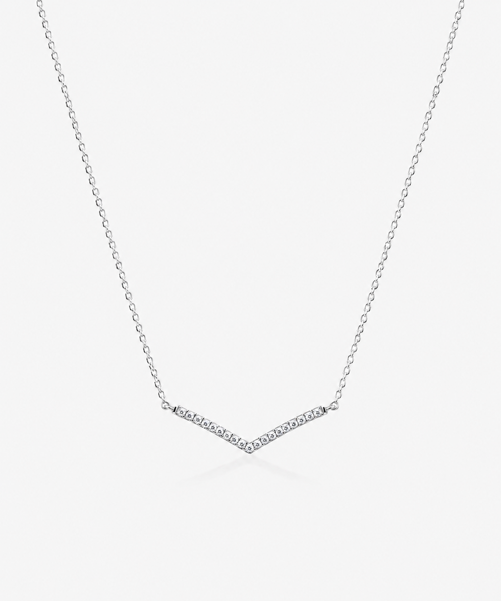 Vera Diamond Necklace - 14K White Gold Natural Diamond