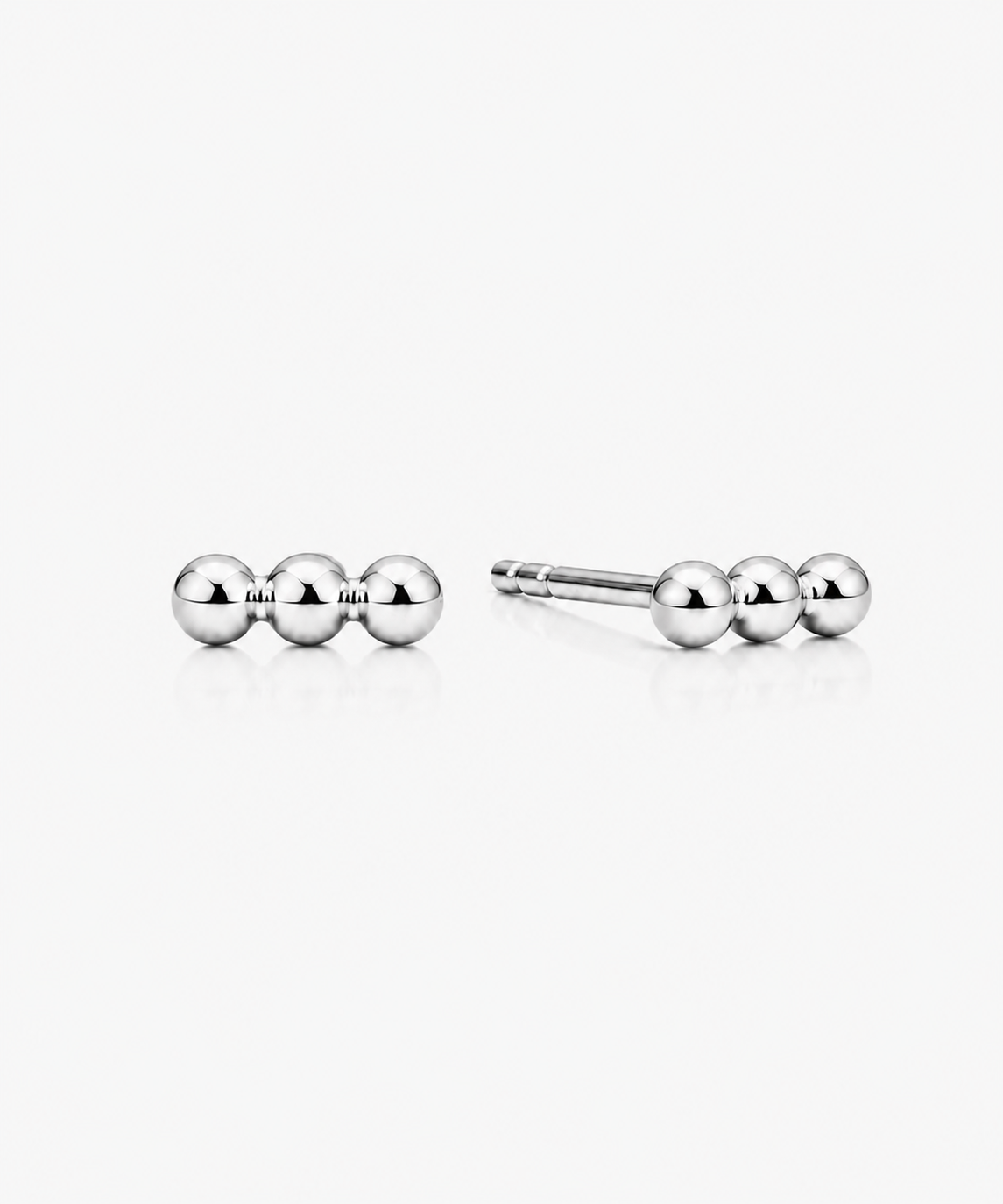 Classic Trio Studs - 14K White Gold