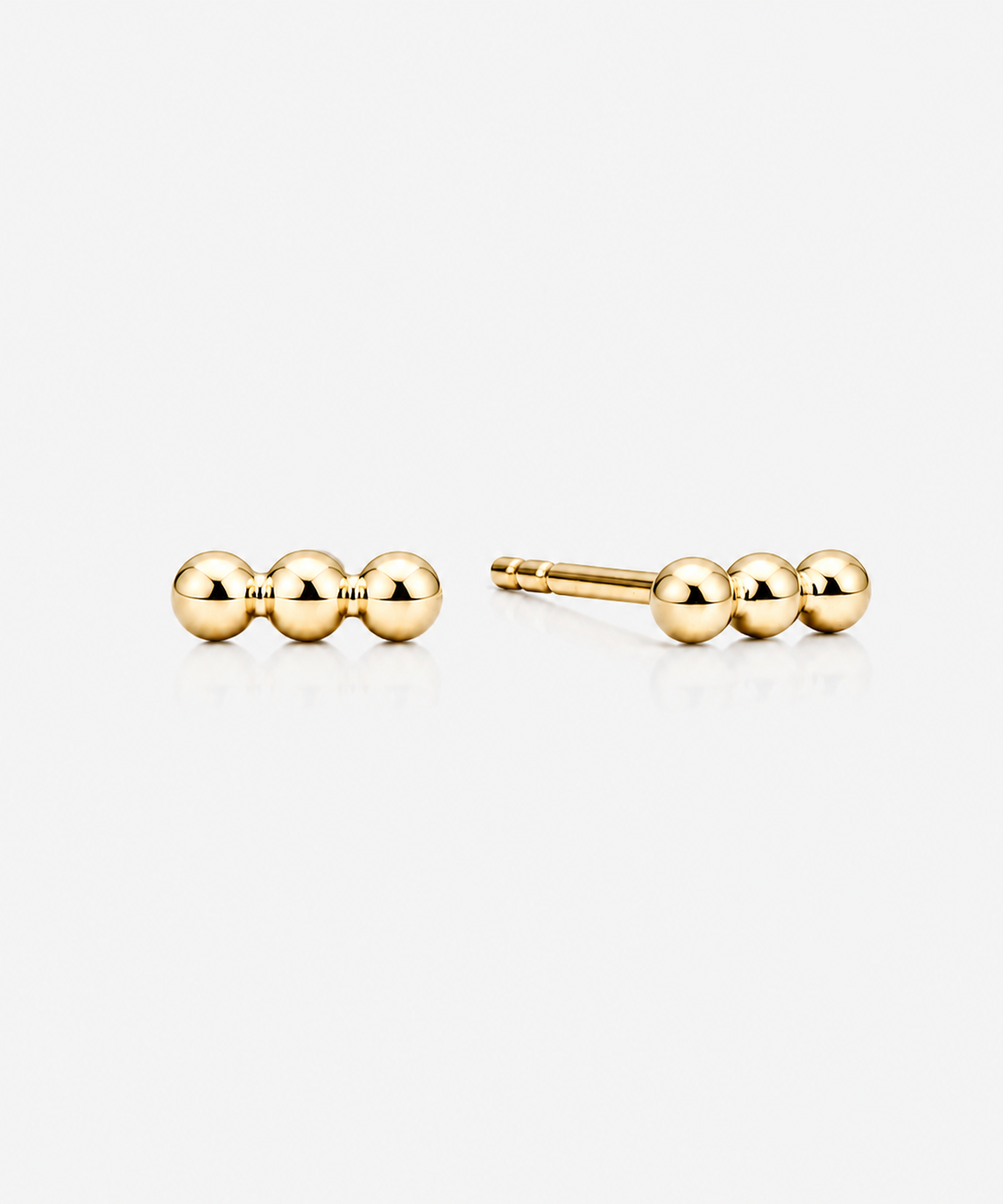 Classic Trio Studs - 14K Yellow Gold