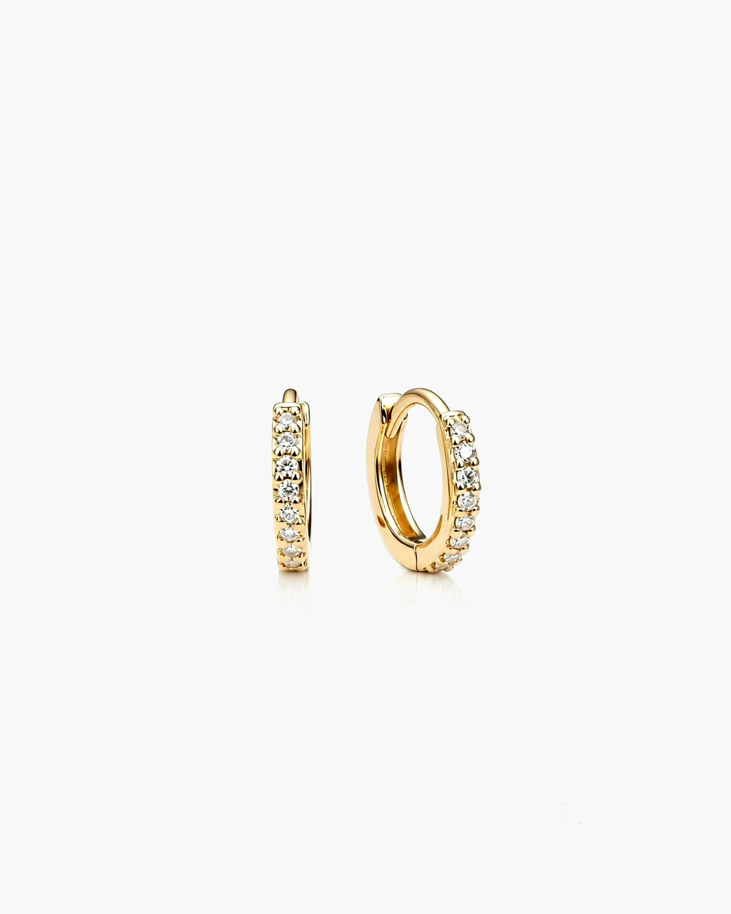 Diamond Hoops Micro - 14K Yellow Gold Natural Diamond 