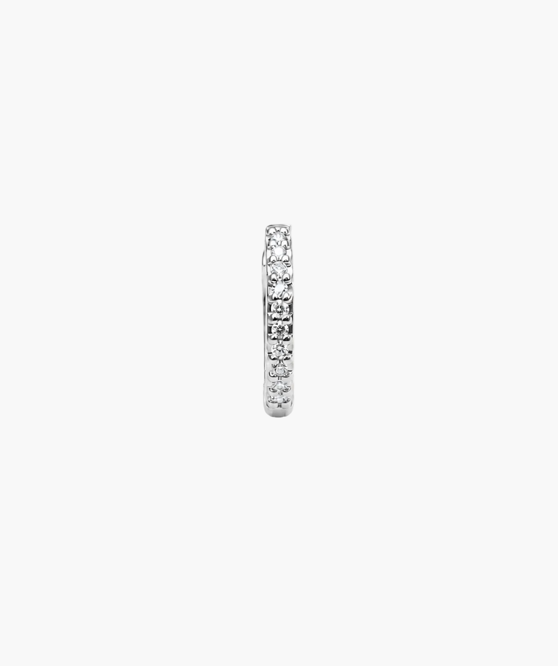 Diamond Hoop Mini - 14K White Gold Natural Diamond Front Profile