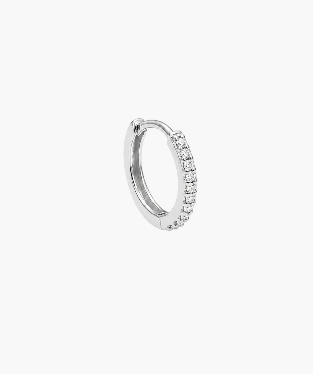 Diamond Hoop Mini - 14K White Gold Natural Diamond