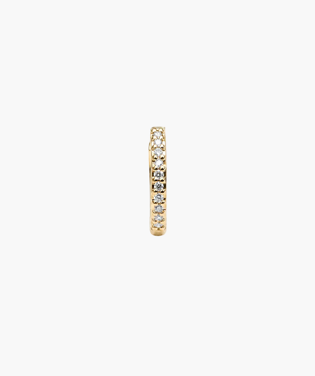 Diamond Hoop Mini - 14K Yellow Gold Natural Diamond Front Profile