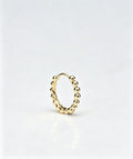Bead Hoop Mini Single - 14K Yellow Gold