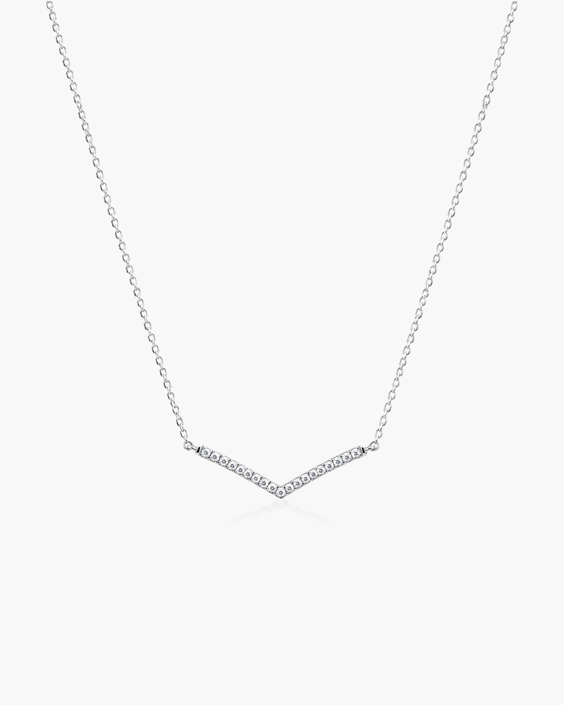 Vera Diamond Necklace - 14K White Gold Natural Diamond