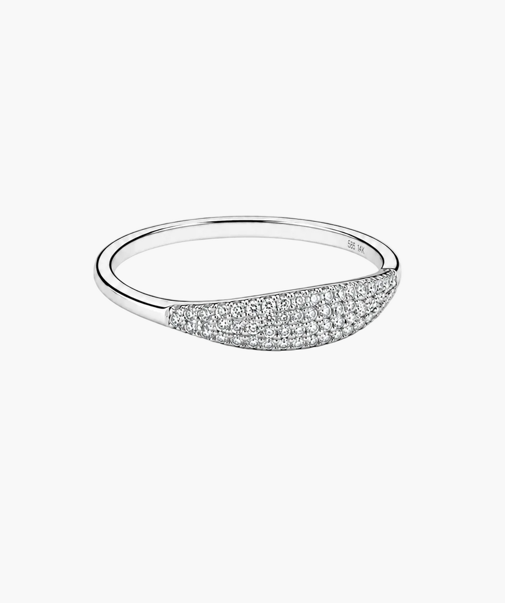 Luma Whisper Ring - 14K White Gold Natural Diamond Side Profile