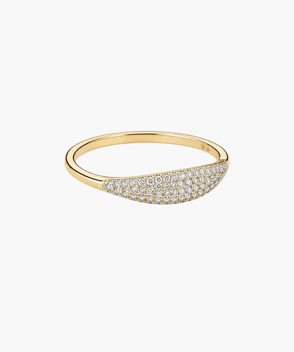 Luma Whisper Ring - 14K Yellow Gold Natural Diamond Side Profile
