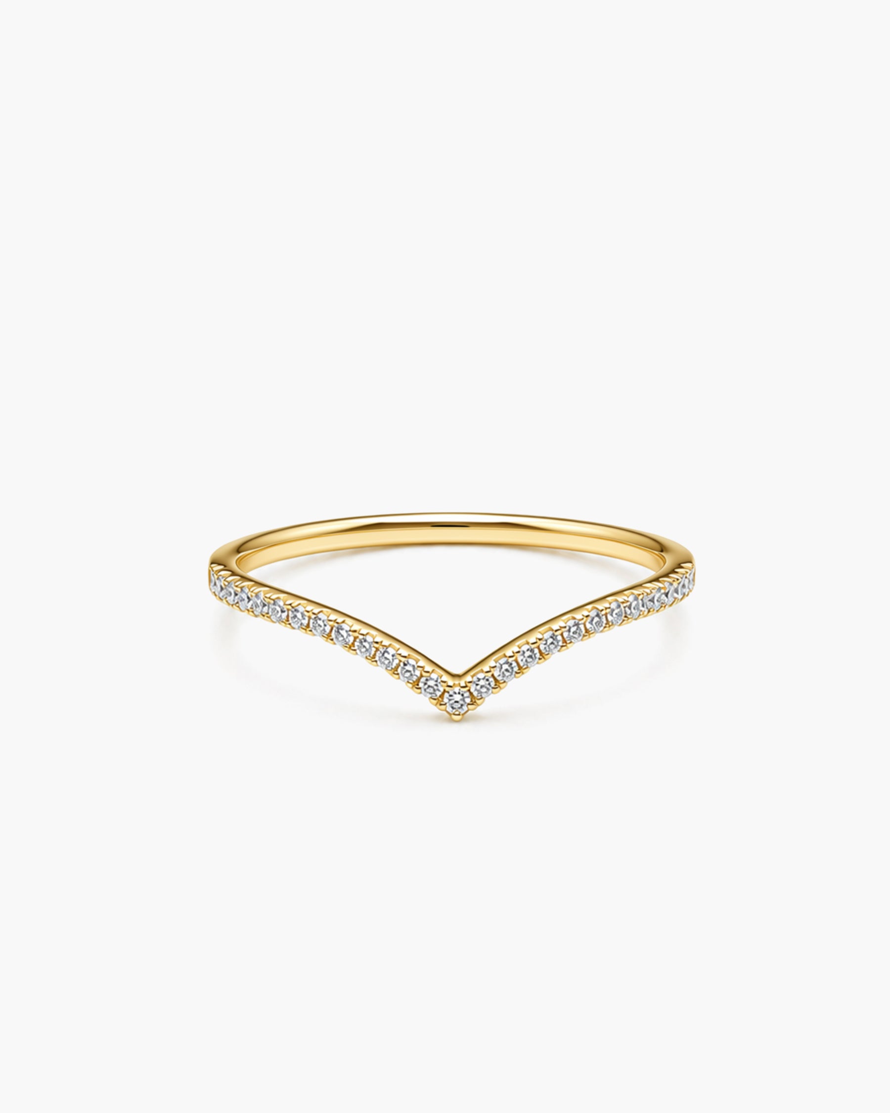 Contour Pavé Diamond Ring - 14K Yellow Gold Natural Diamond 