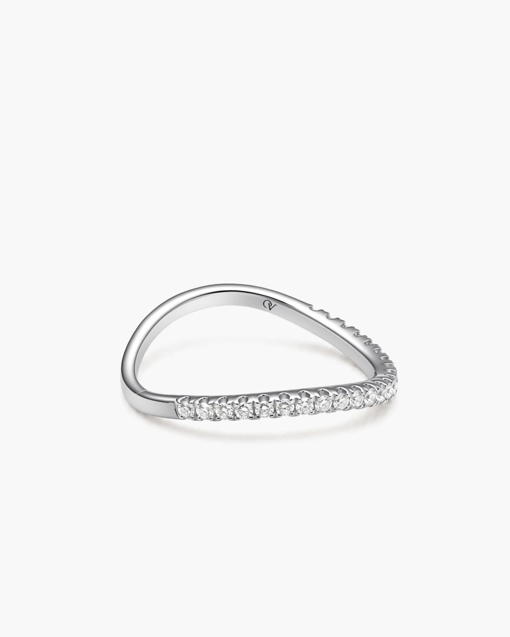 Sway Diamond Ring - 14K White Gold Natural Diamond Side Profile