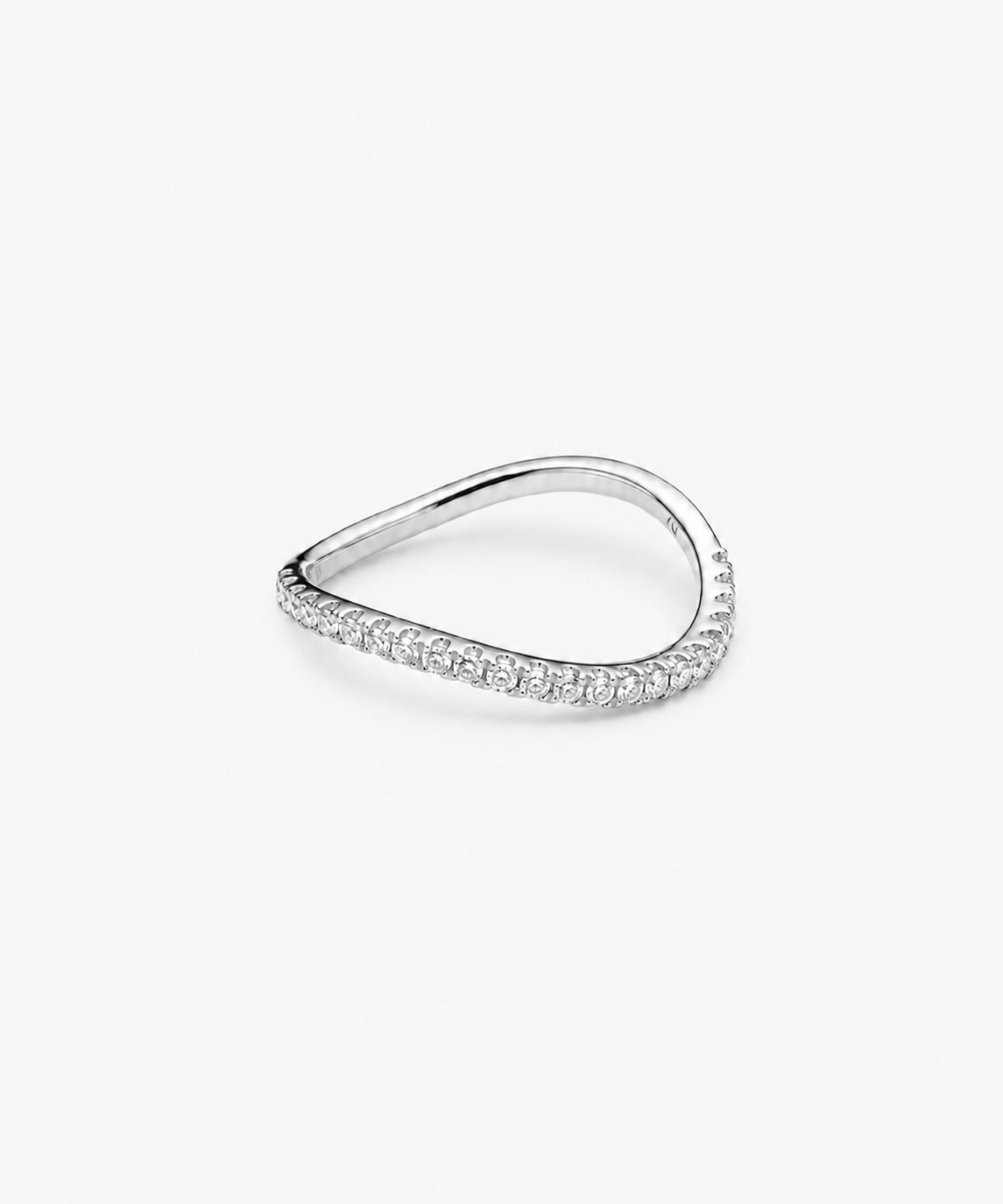 Sway Diamond Ring (stackable) - 14K White Gold Natural Diamond