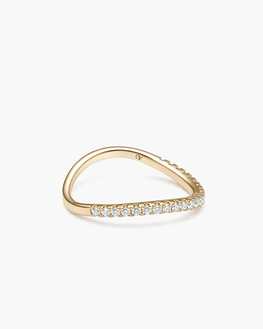 Sway Diamond Ring  - 14K Yellow Gold Natural Diamond Side Profile