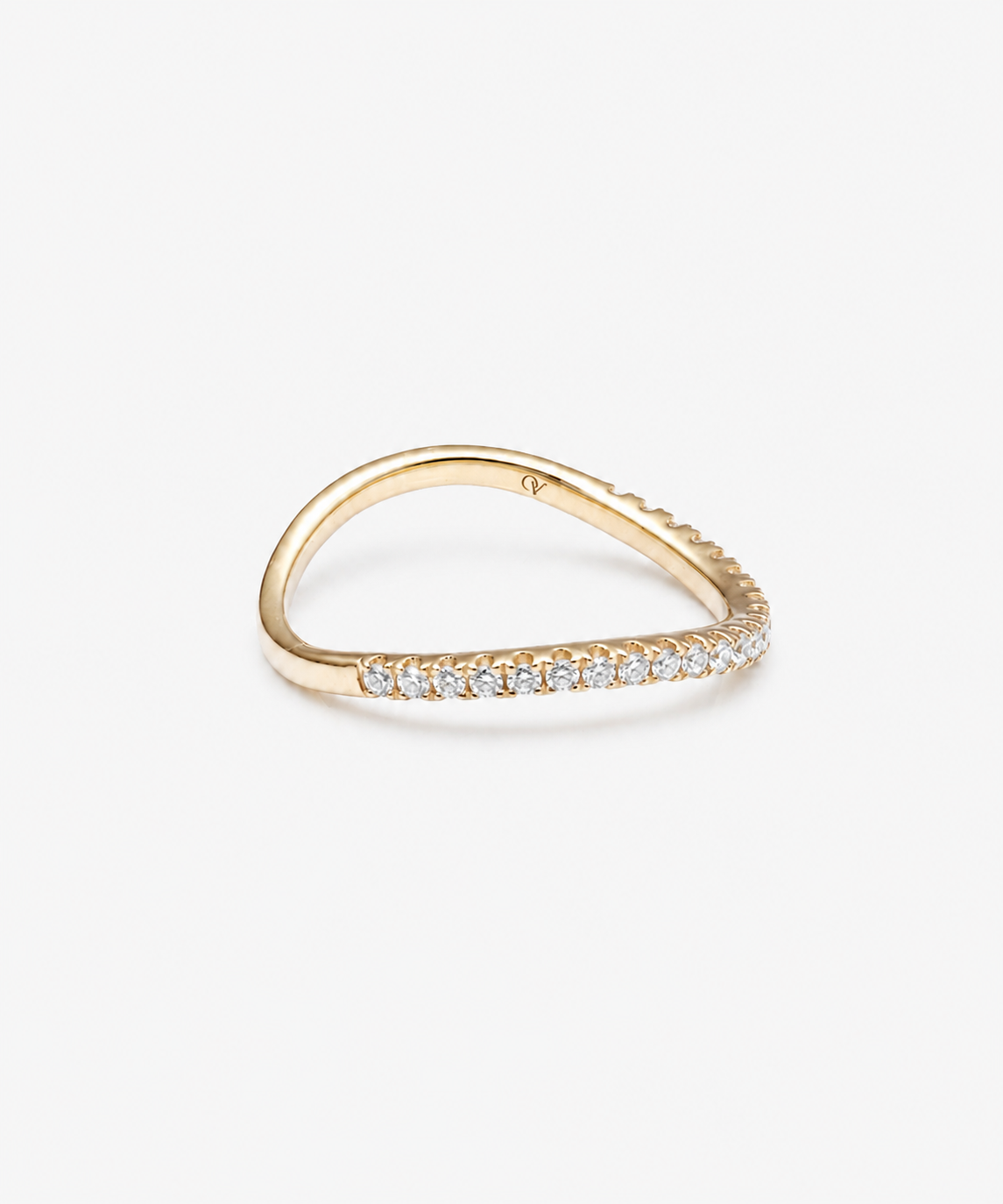 Sway Diamond Ring (stackable) - 14K Yellow Gold Natural Diamond Side Profile