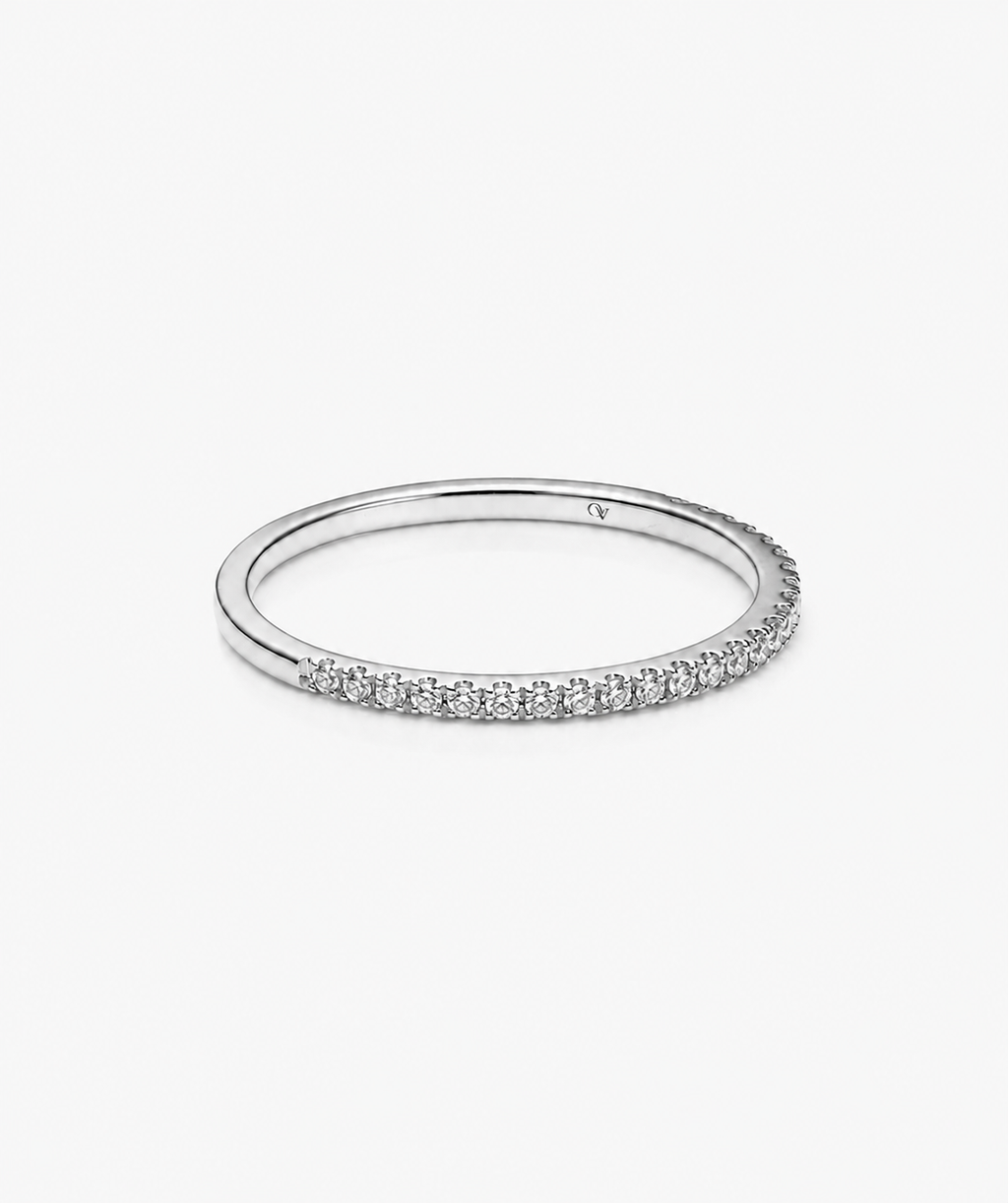 Eterna Diamond Band - 14K White Gold Natural Diamond Side Profile