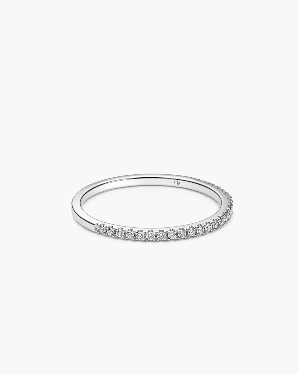Eterna Diamond Band - 14K White Gold Natural Diamond Side Profile