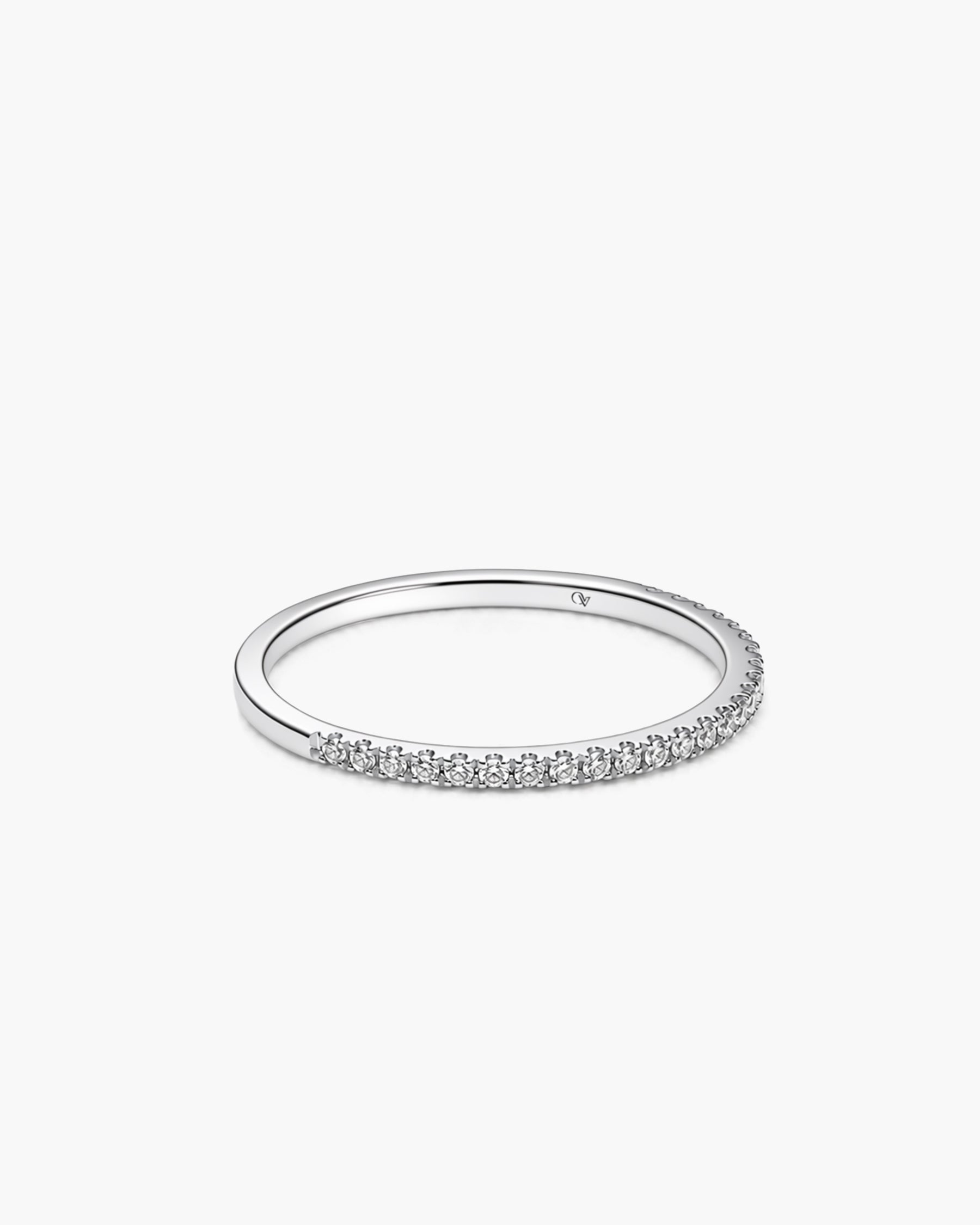 Eterna Diamond Band - 14K White Gold Natural Diamond Side Profile