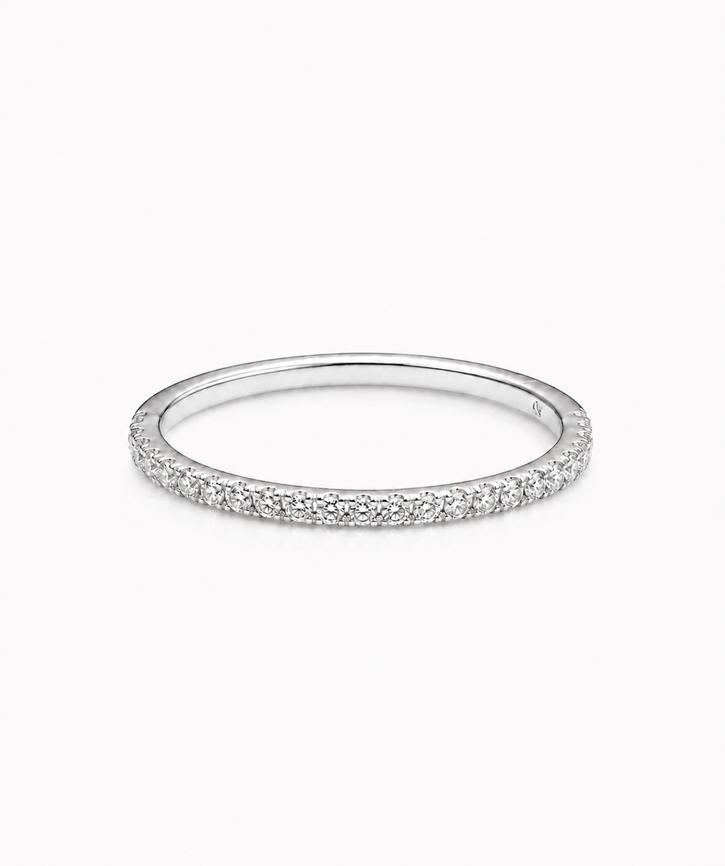 Eterna Diamond Band - 14K White Gold Natural Diamond 