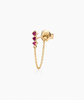 Ruby Chain Stud - 14K Yellow Gold Natural Ruby