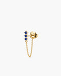Sapphire Chain Stud Single - 14K Yellow Gold Natural Sapphire