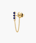 Sapphire Chain Stud - 14K Yellow Gold Natural Sapphire