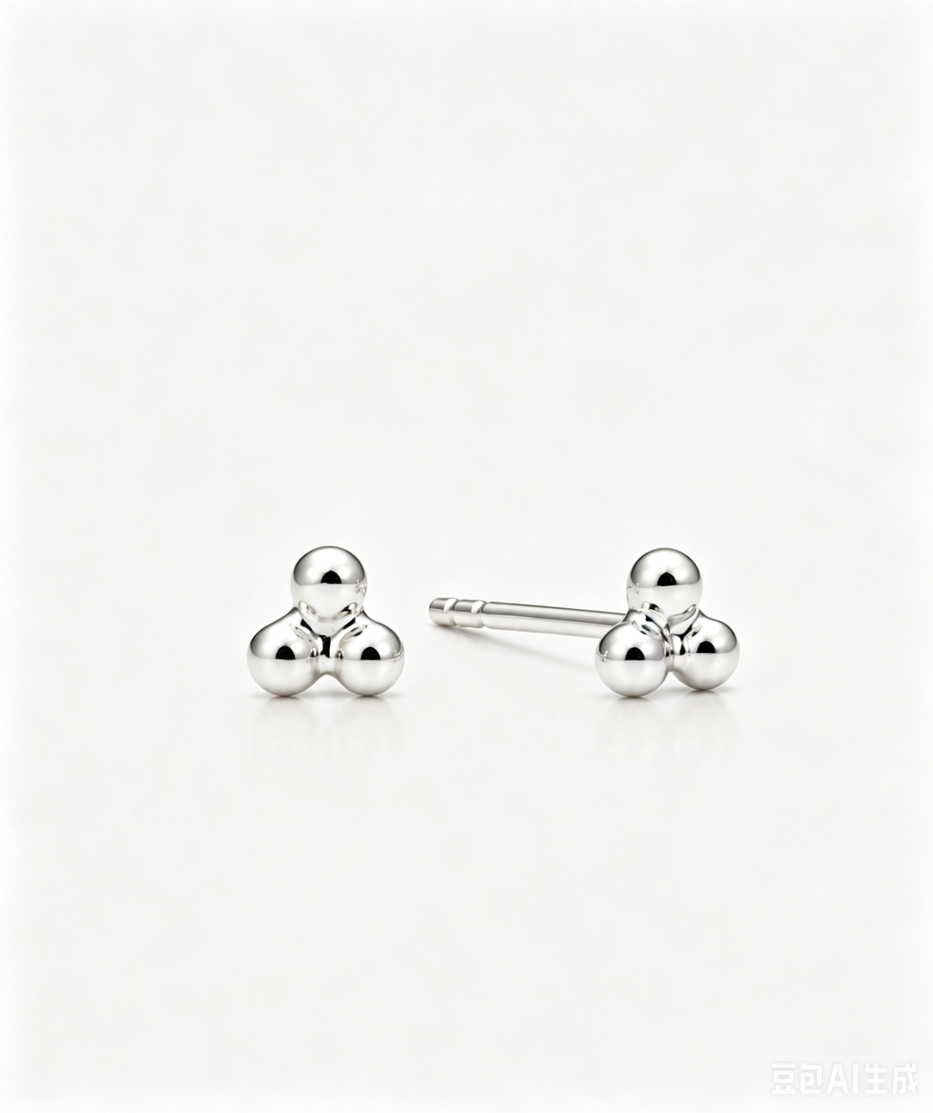 Classic Trio Studs - 14K White Gold