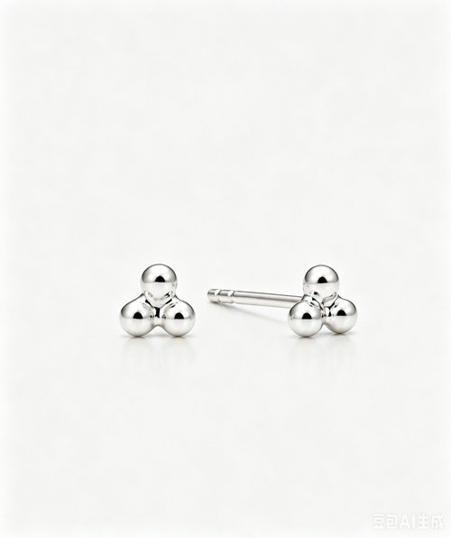 Classic Trio Studs - 14K White Gold