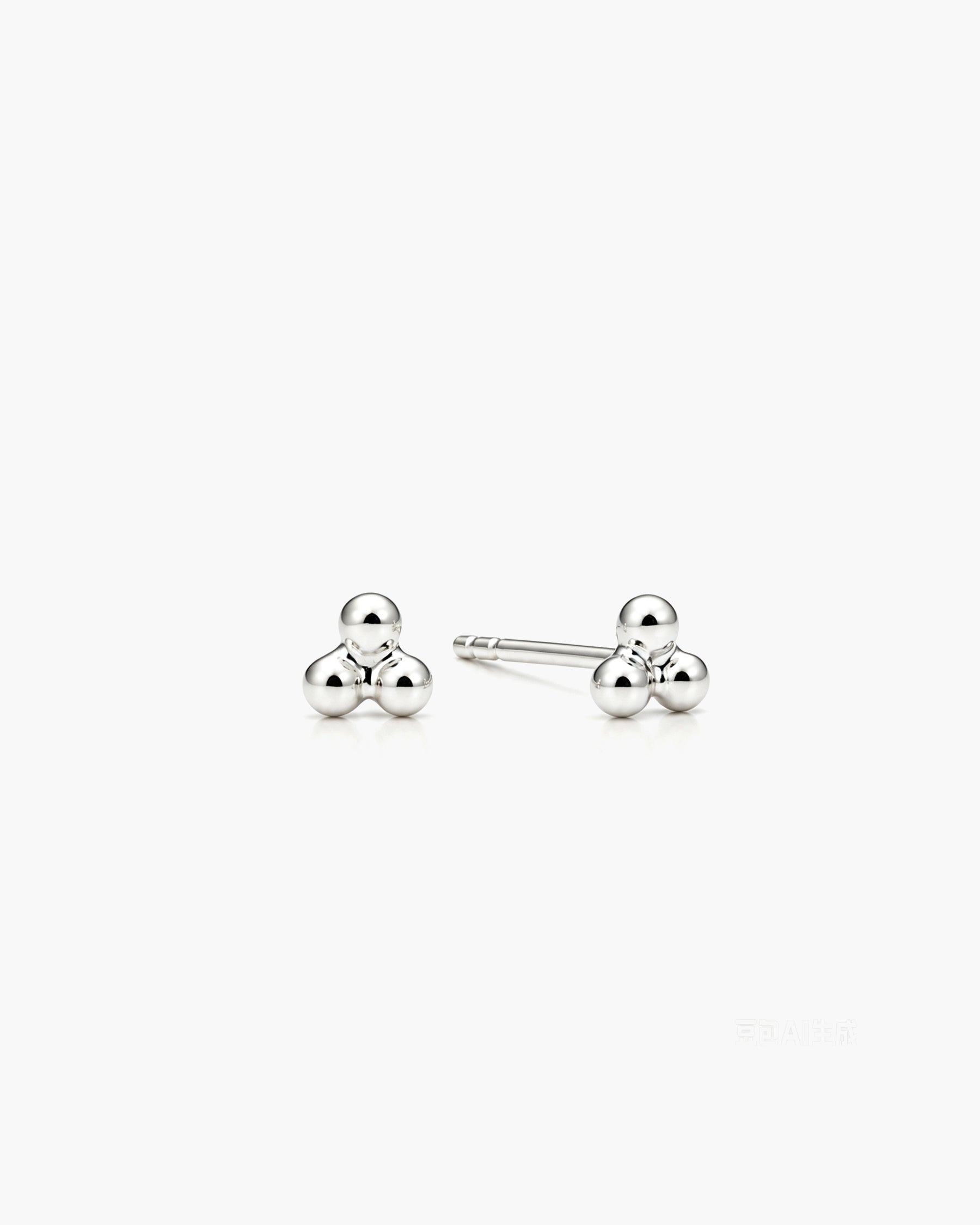 Mini Triple Dot Studs - 14K White Gold