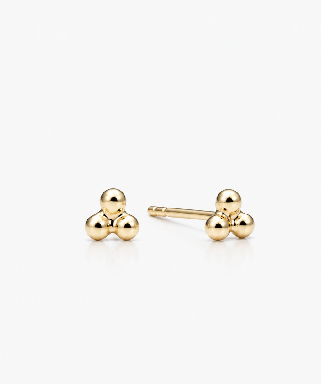 Classic Trio Studs - 14K Yellow Gold