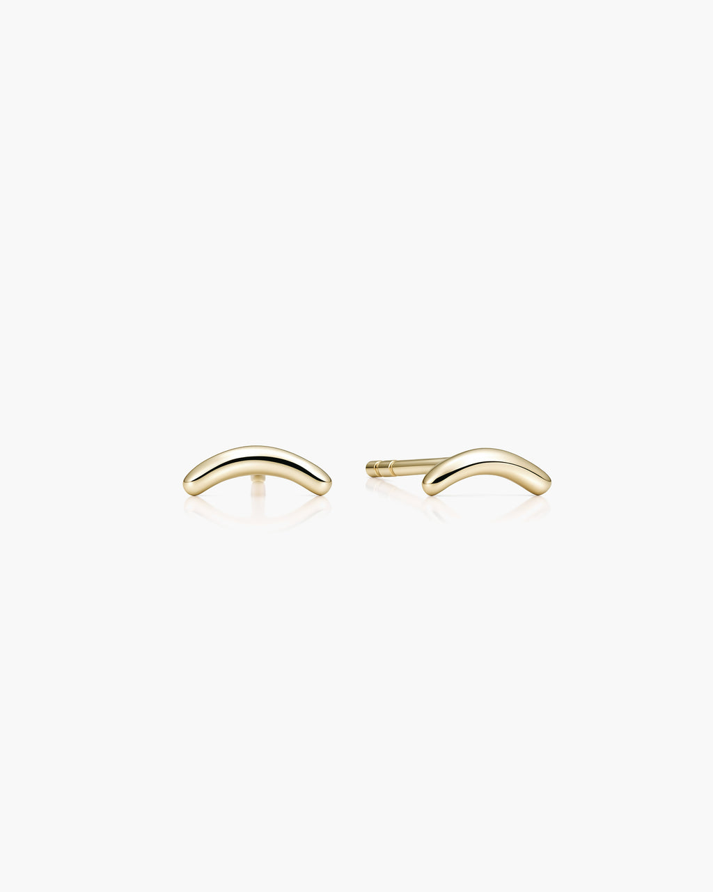 Tiny Smile Studs - 14 Yellow Gold 
