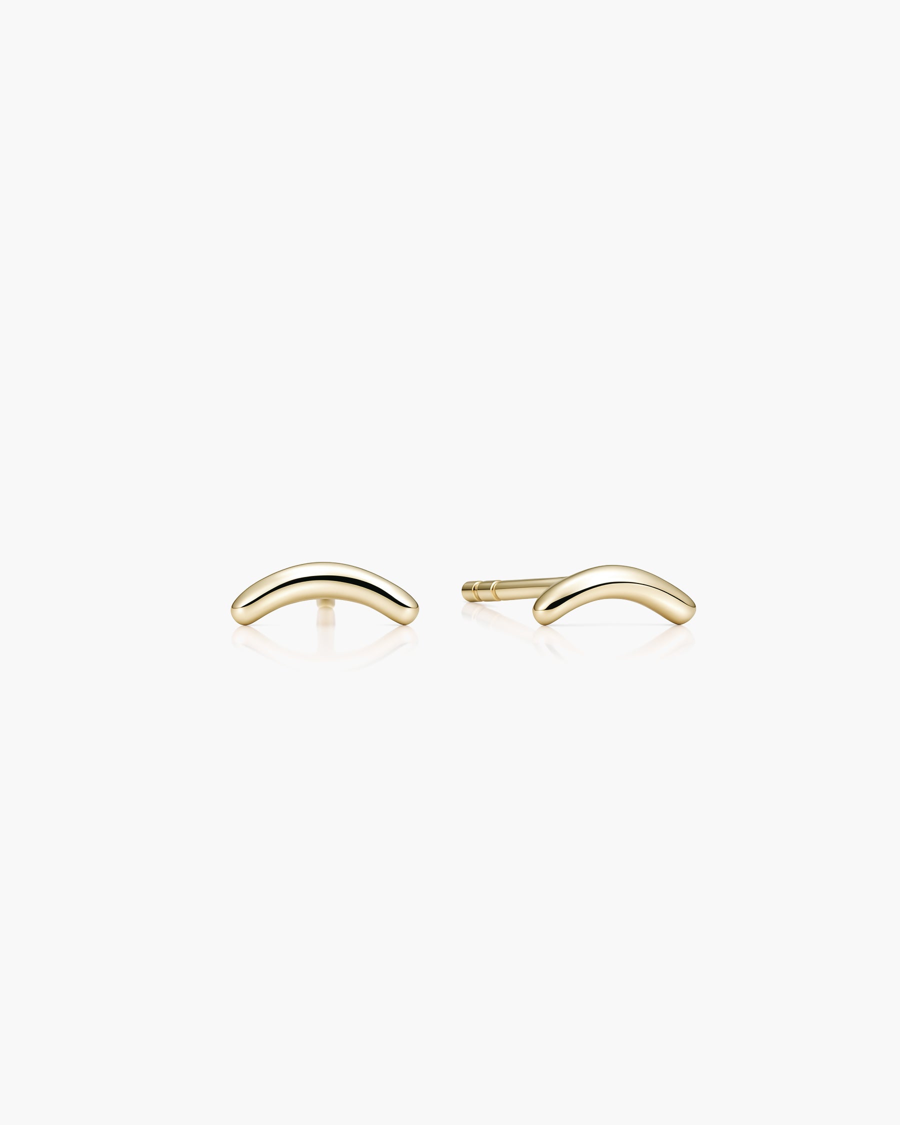 Tiny Smile Studs - 14 Yellow Gold 